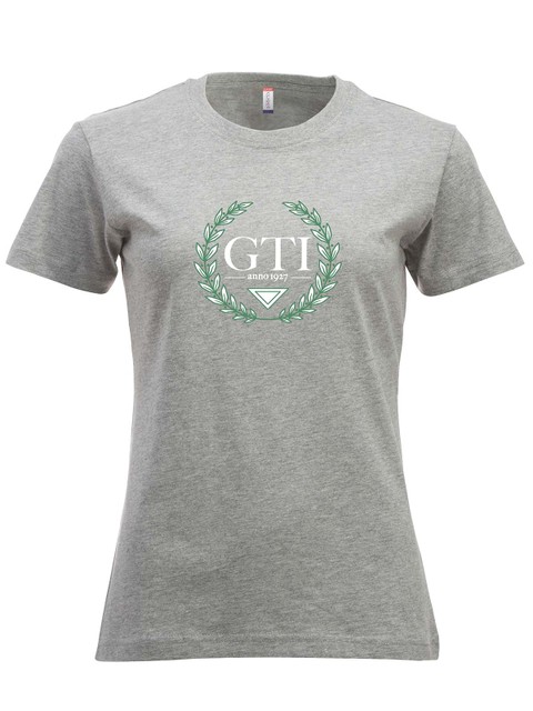 T-shirt - Big grönvit logo, Grey (GTIs Gymnasieskola)