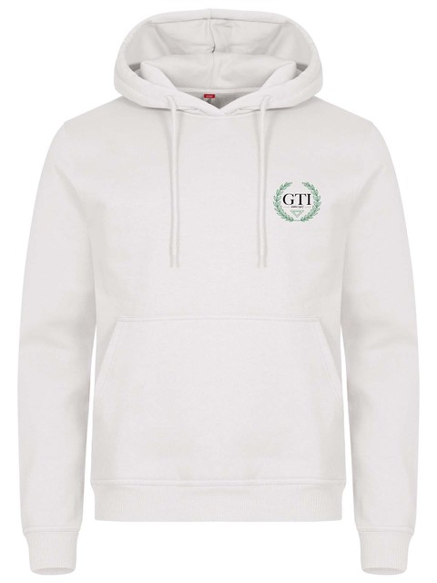 Hoodie - Small wreath, White (GTI:s Gymnasieskola)