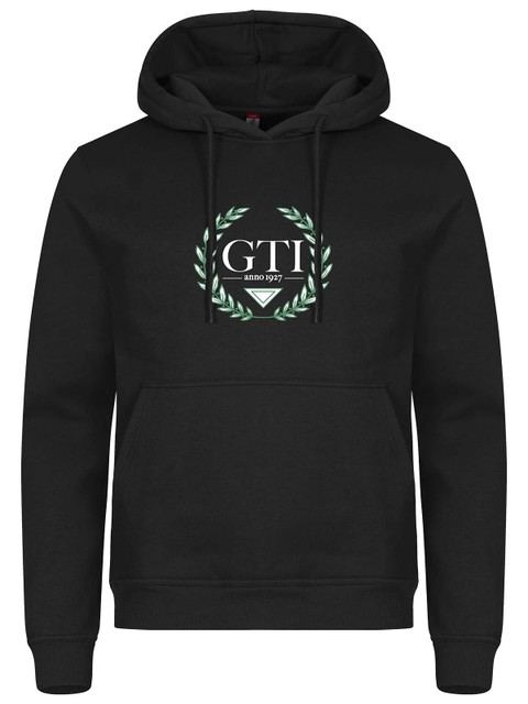 Hoodie - Big wreath, Black (GTI:s Gymnasieskola)