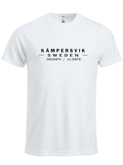 T-shirt - Big text logo, White (Kämpersvik)