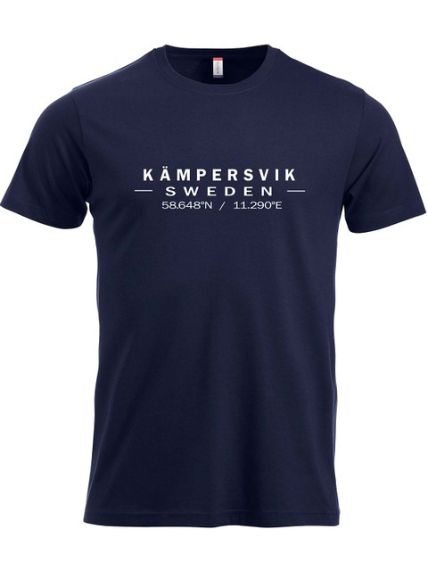 T-shirt - Big text logo, Navy (Kämpersvik)