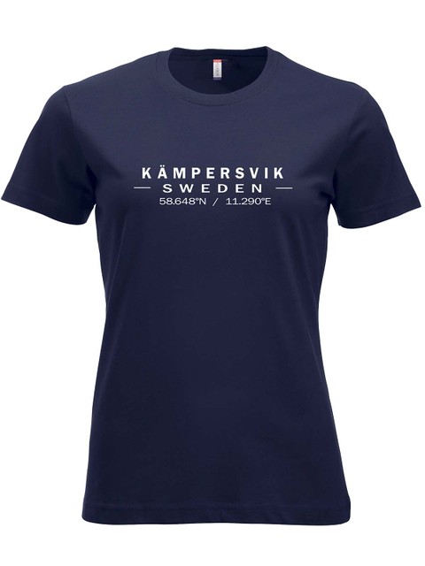 T-shirt - Big text logo, Navy (Kämpersvik)