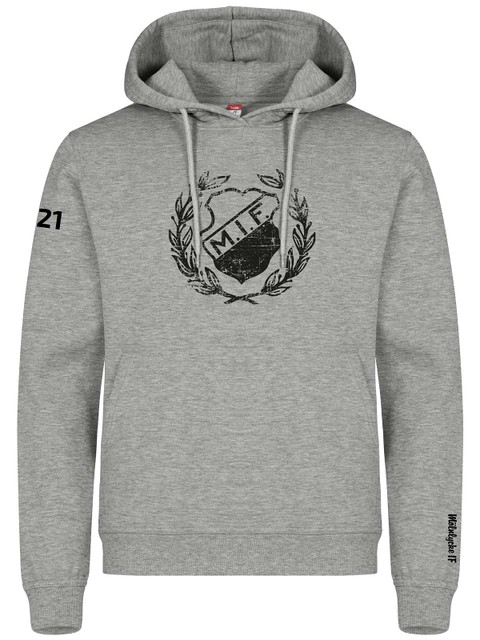 Hoodie - Supporter, Grey Melange (Mölnlycke IF)