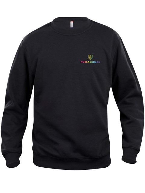 Collegetröja, Svart #1 (liten logo rainbow) (Noblaskolan)