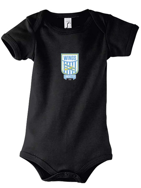 Baby Bodysuit, Black (Landvetter Wings)