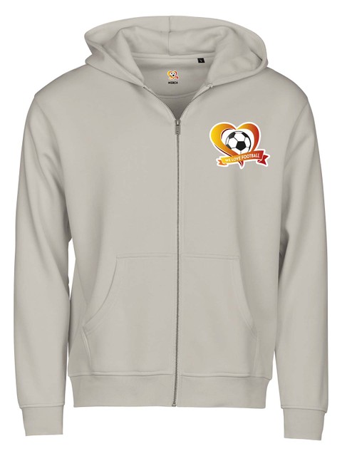 WLF Hoodtröja med dragkedja, Beige