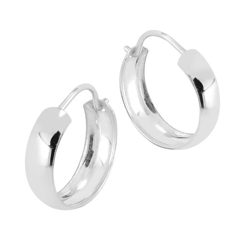 Hopeiset puolipyöreät korvarenkaat 12 x 4 mm