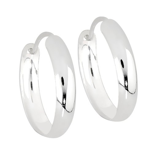 Hopeiset puolipyöreät korvarenkaat 15mm