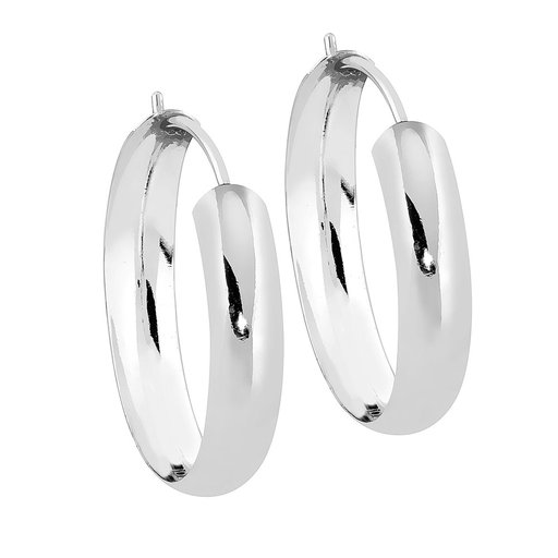 Hopeiset puolipyöreät korvarenkaat 21mm