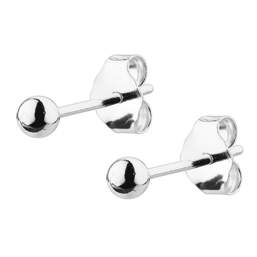 Hopeiset pallokorvakorut 4 mm