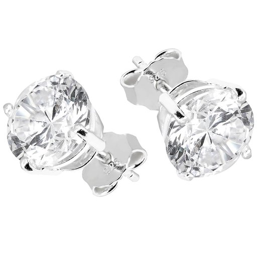 Hopeiset zirkoniakorvakorut 8 mm