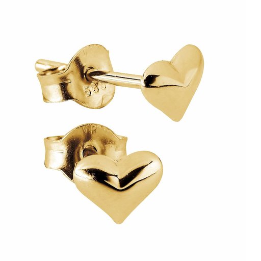 Kultaiset sydänkorvakorut 4 mm
