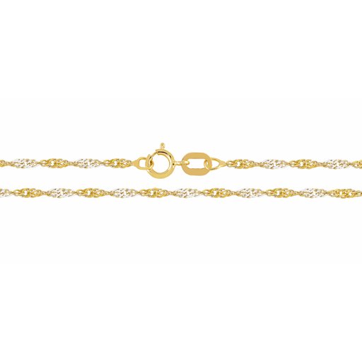 Kultainen ranneketju, singapore 2-värinen 1,3mm