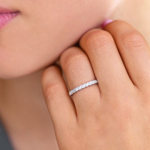 Princess Leonore timanttisormus yht. 0,12ct 14K valkokulta