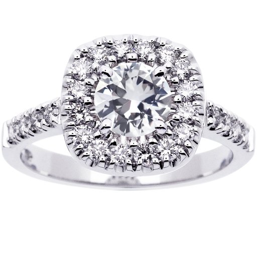 Princess Victoria timanttisafiirisormus yht. 0,48ct 14k valk