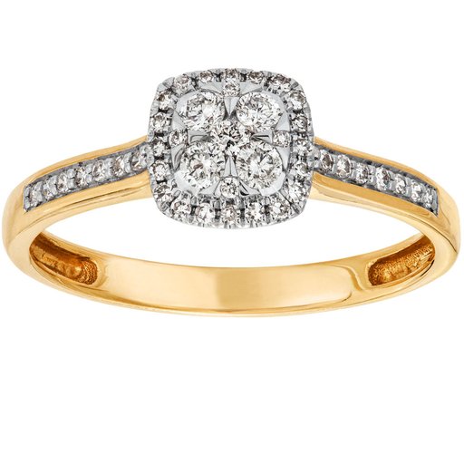Timanttisormus yht. 0,25ct 14K keltakulta