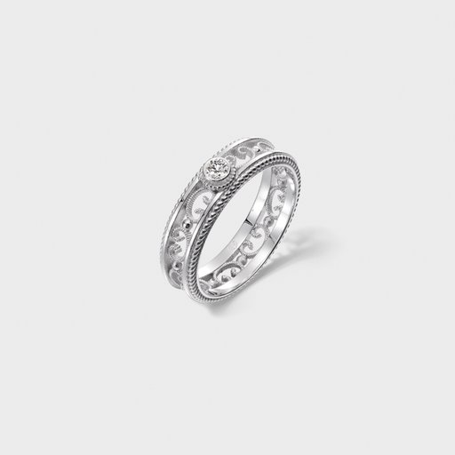 Kalevala Love Filigraani 5mm 0,06ct valkokulta