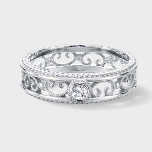 Kalevala Love Filigraani 5mm 0,06ct valkokulta