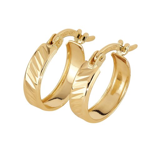 Kultaiset korvarenkaat, timanttileikkaus 12mm