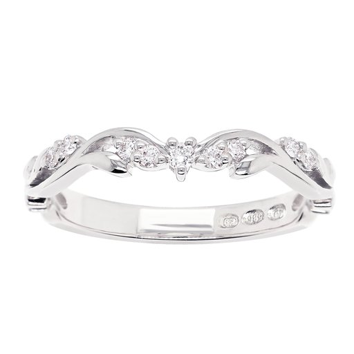 Princess Eleonore timanttisormus yht. 0,10ct 14K valkokulta