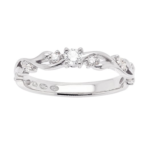 Princess Eleonore timanttisormus yht. 0,17ct 14K valkokulta