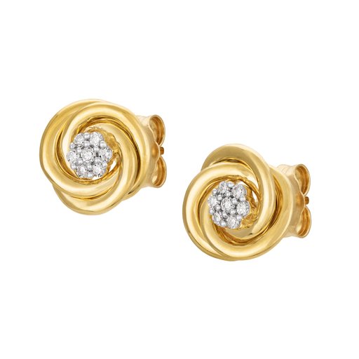 Timanttikorvakorut yht. 0,08ct 14K keltakulta