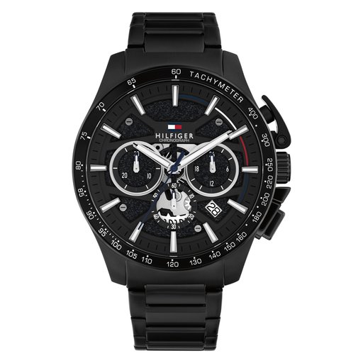 1792262 Tommy Hilfiger Bank Rannekello 44mm, musta