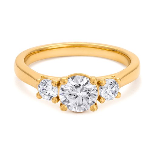 Fenia Maia labotatoriotimanttisormus yht. 1,05ct 18K keltakulta