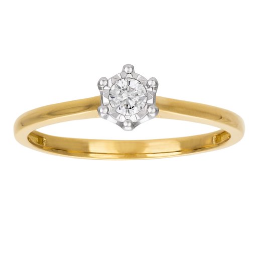 Timanttisormus 0,09ct 14K keltakulta