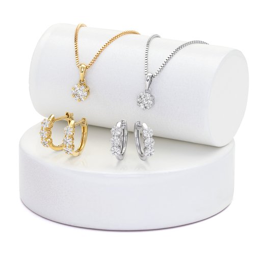Timanttikorvakorut yht. 0,24ct 14K valkokulta