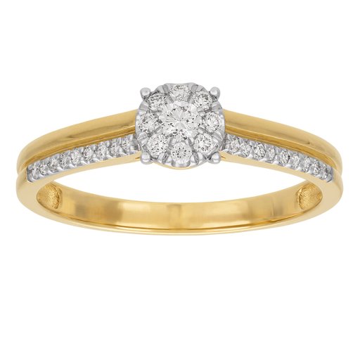 Timanttisormus yht. 0,14ct 14K keltakulta