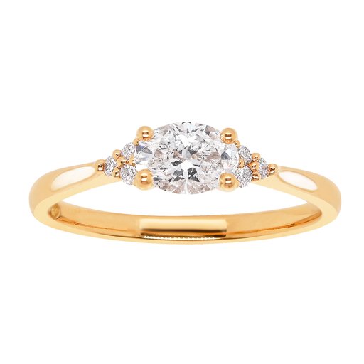 Princess Athena timanttisormus yht. 0,62ct 14K keltakulta