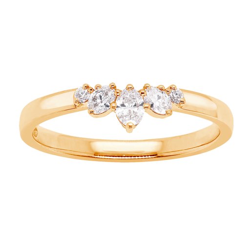 Princess Elsie timanttisormus yht. 0,23ct 14K keltakulta