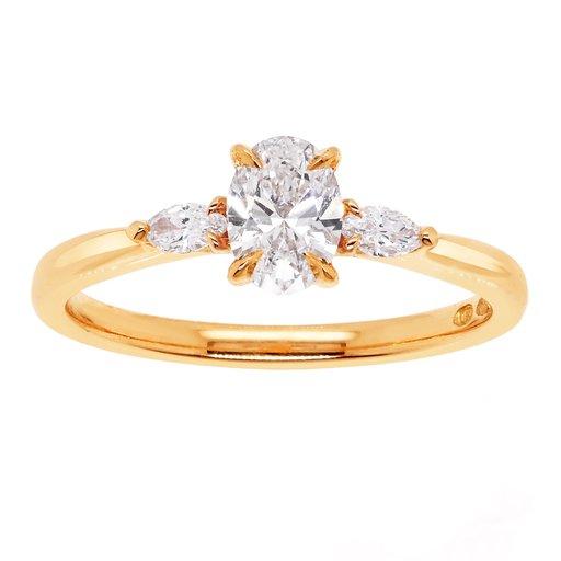 Princess Luciana timanttisormus yht. 0,44ct 14K keltakulta