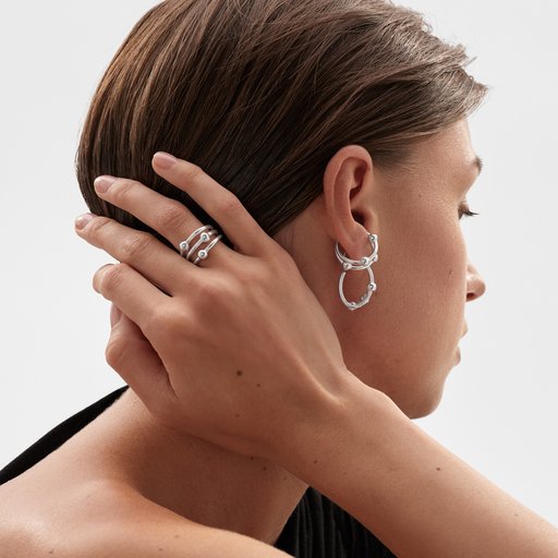 Kalevala Kehät earcuff hopea