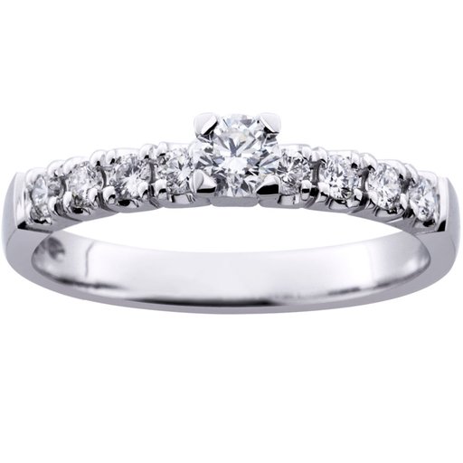 Princess Angela timanttisormus yht. 0,43ct 14K valkokulta