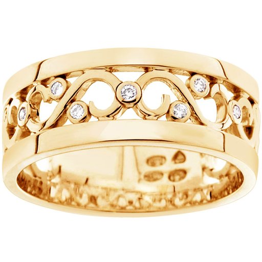 Princess Freja timanttisormus yht. 0,11ct 14K keltakulta