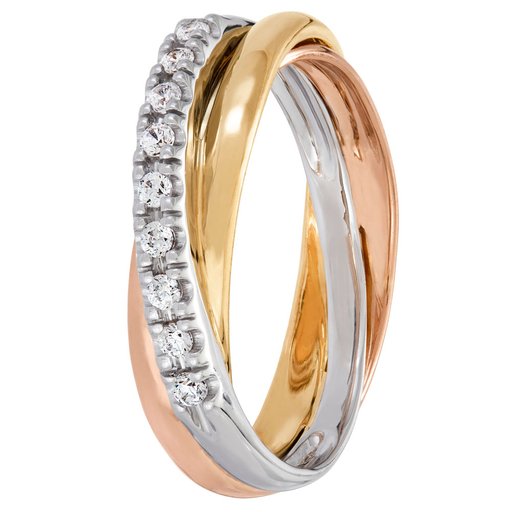Story of Love Lyon timanttisormus yht. 0,15ct 14K kelta/valko/punakulta