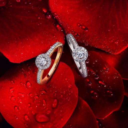 Story of Love Dallas timanttisormus yht. 0,29ct 14K valkokulta