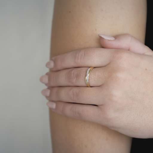 Timanttisormus yht. 0,05ct 14K keltakulta