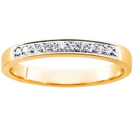 Princess Caroline timanttisormus yht. 0,11ct 14K keltakulta