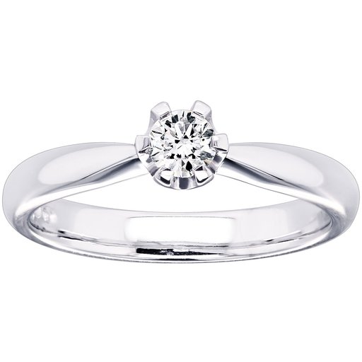 Princess Belle timanttisormus 0,20ct 14K valkokulta