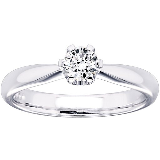 Princess Belle timanttisormus 0,30ct 14K valkokulta