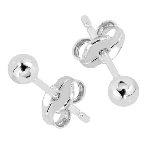 Valkokultaiset pallokorvakorut 3 mm