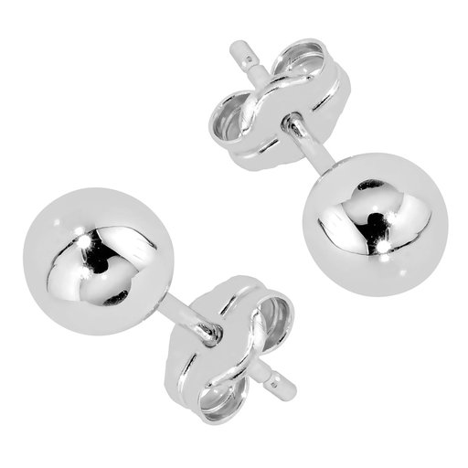 Valkokultaiset pallokorvakorut 5 mm