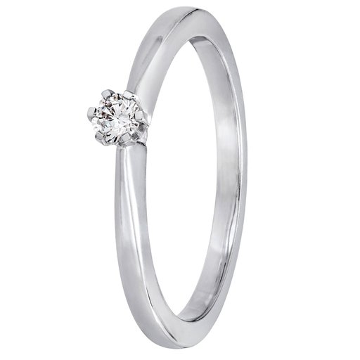 Story of Love Rome timanttisormus 0,10ct 18K valkokulta