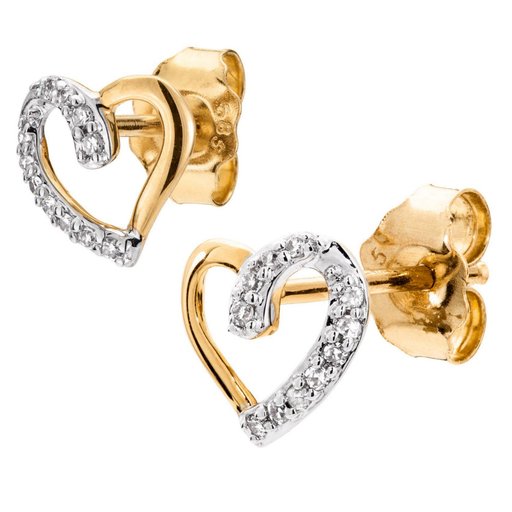 Timanttikorvakorut yht. 0,05ct 14K keltakulta