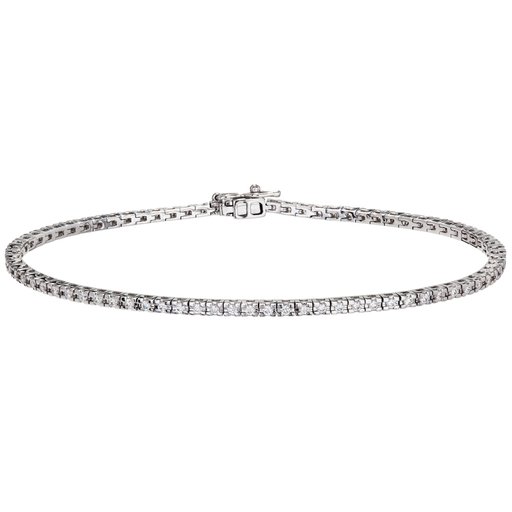 Timanttirannekoru yht. 1,0ct 14K valkokulta