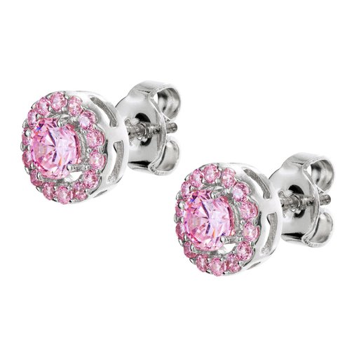 Mood hopeiset korvakorut halo, rosa