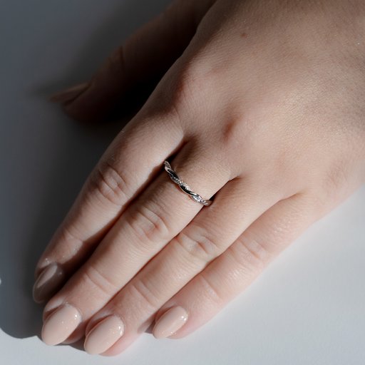 Timanttisormus yht. 0,07ct 14K valkokulta